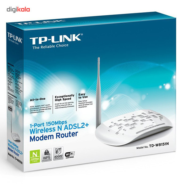 مودم روتر بیسیم تی پی-لینک سری +ADSL2 مدل TD-W8151N_V1